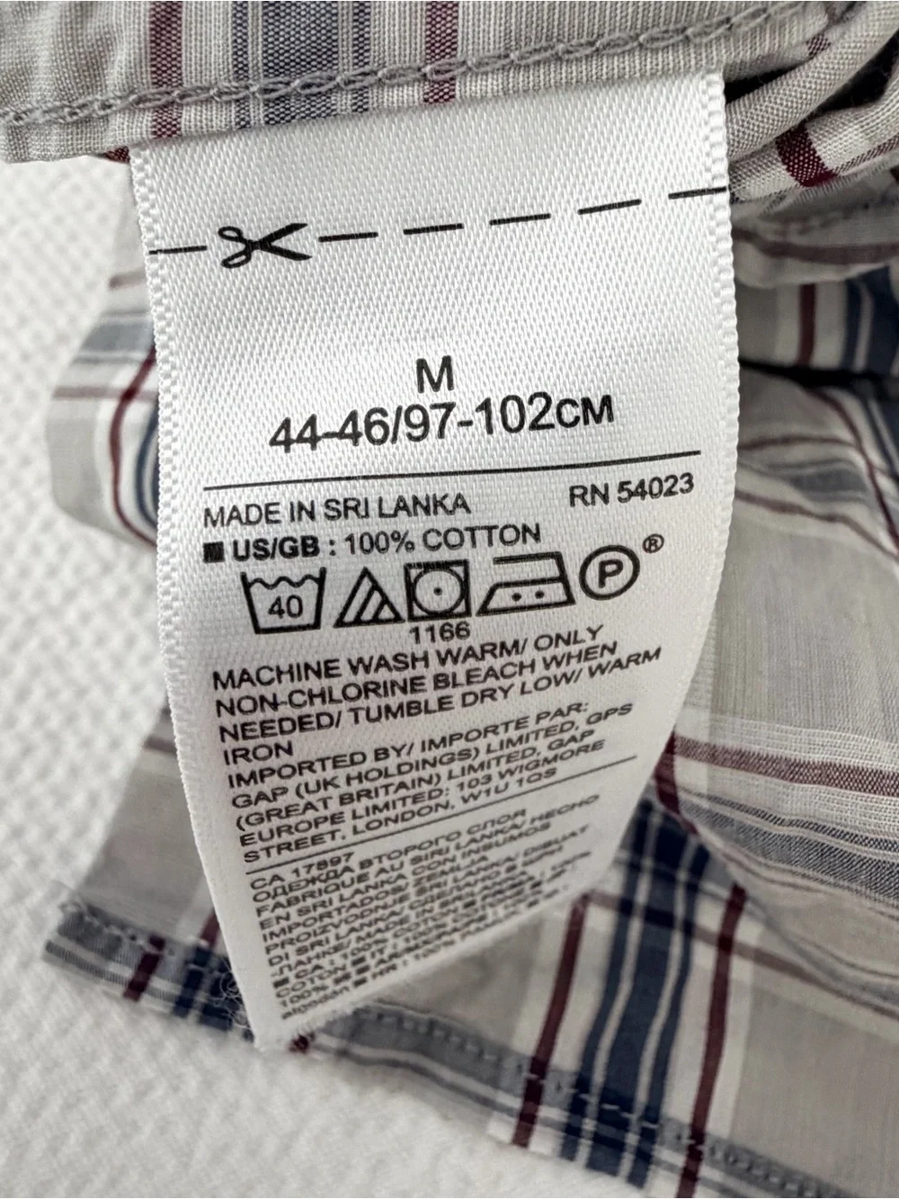 Banana Republic Men’s Blue and Gray Plaid Button-Down Shirt